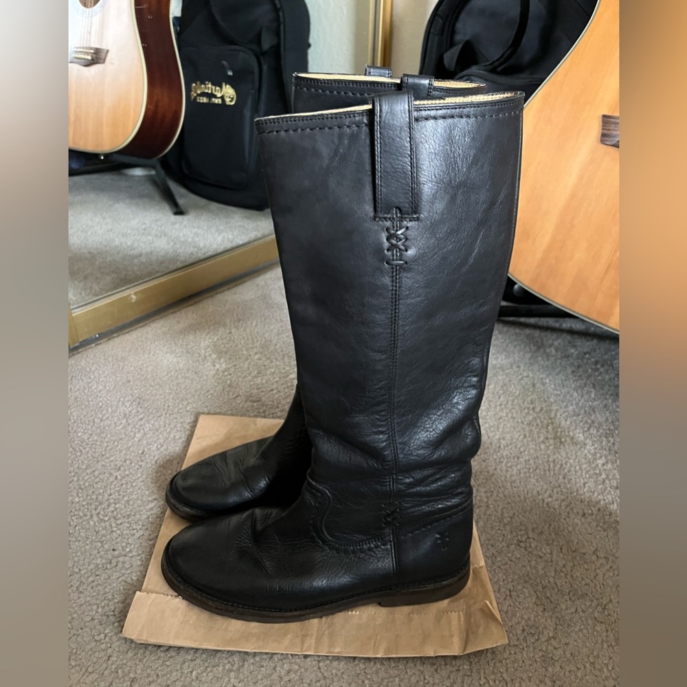 Frye black knee high boots
